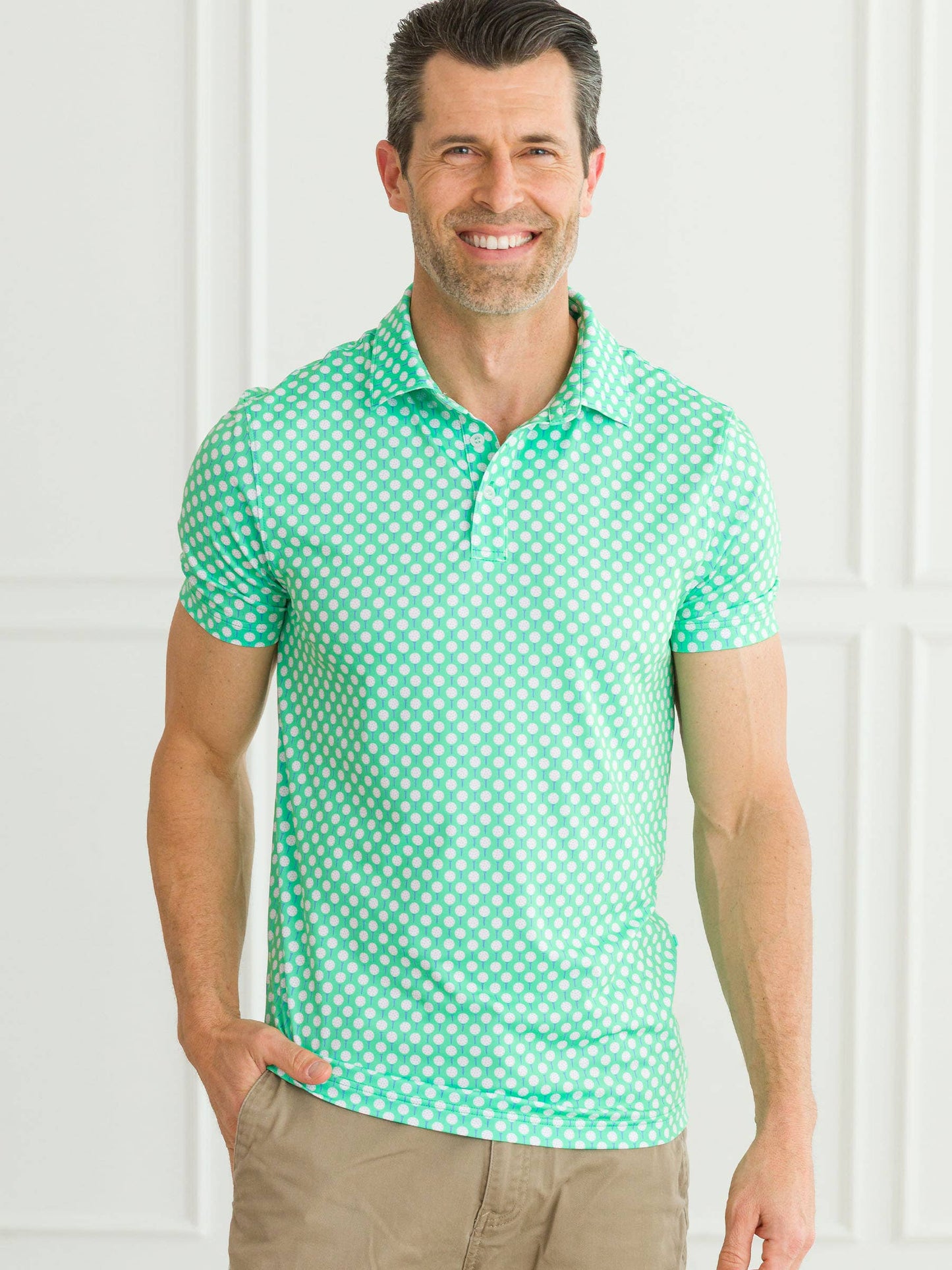 Men's Tiny Tee Time Knit Short Sleeve Performance Polo