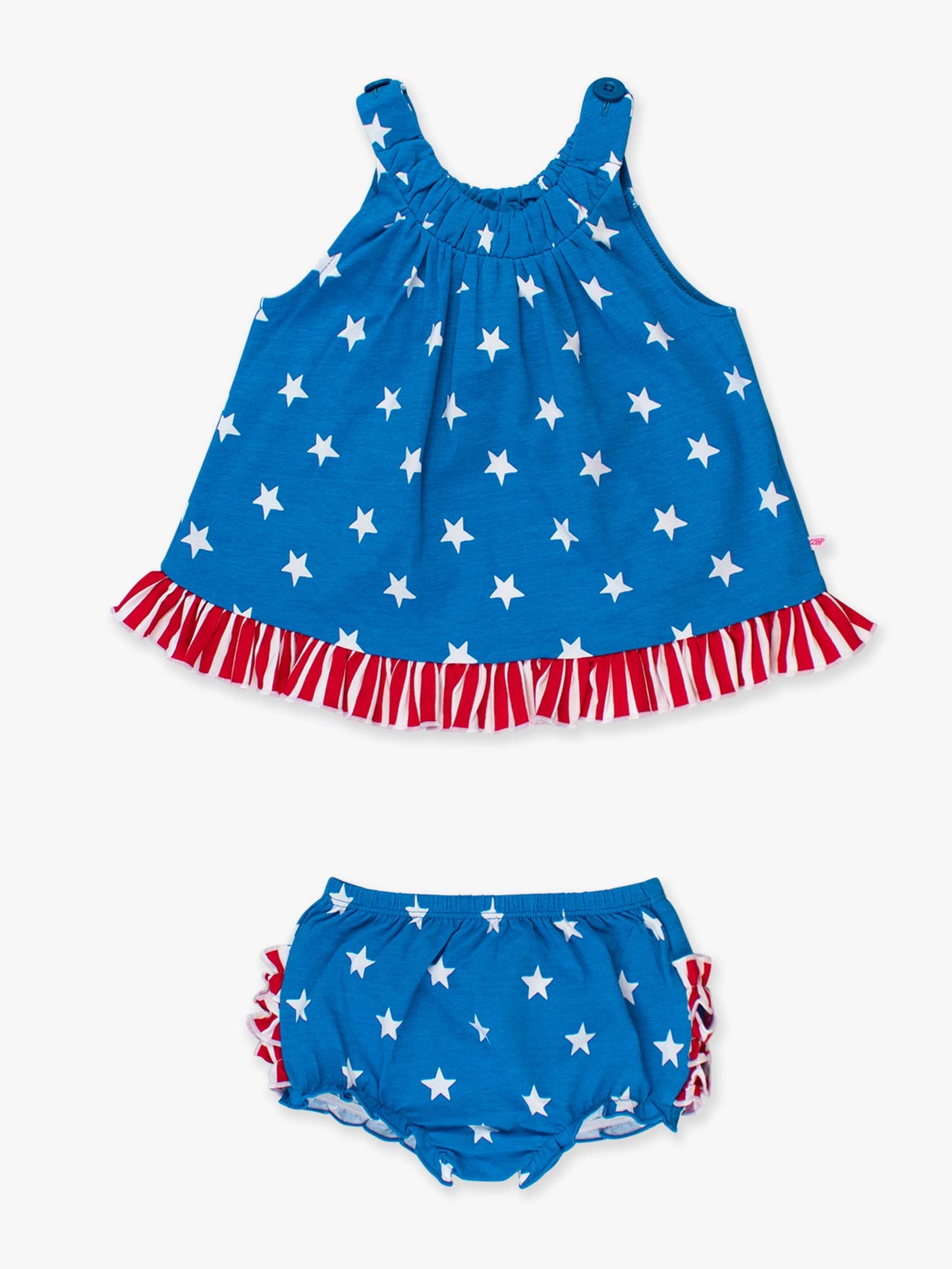 Baby Girls Stars & Stripes Knit Swing Top and Bloomer Set