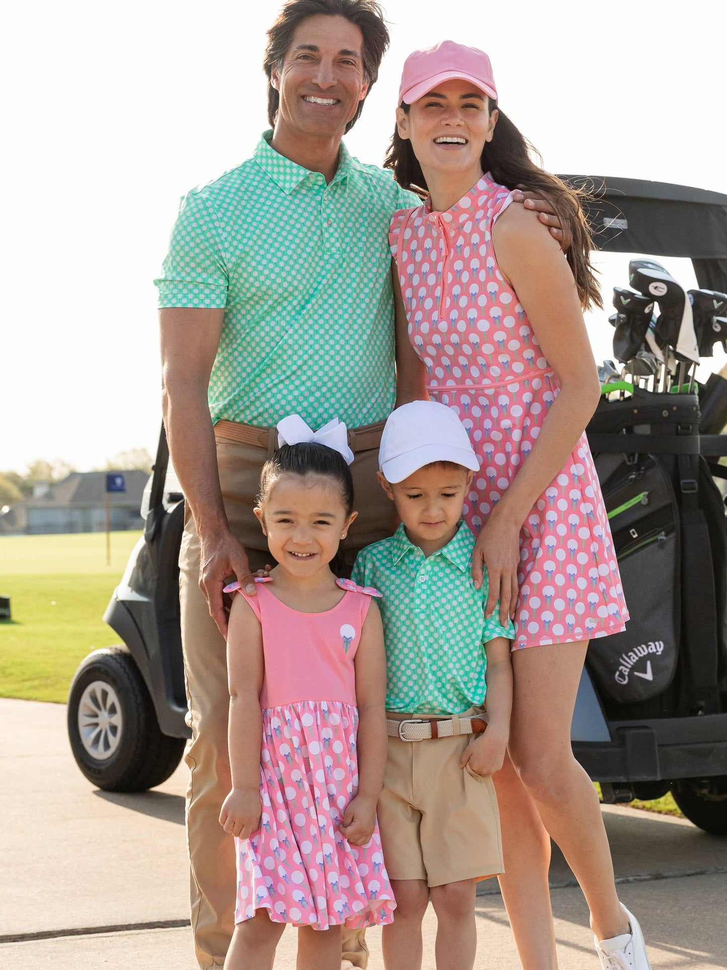 Women's Pink Tee Time Flutter Sleeve Active Dress & Bike Short Set