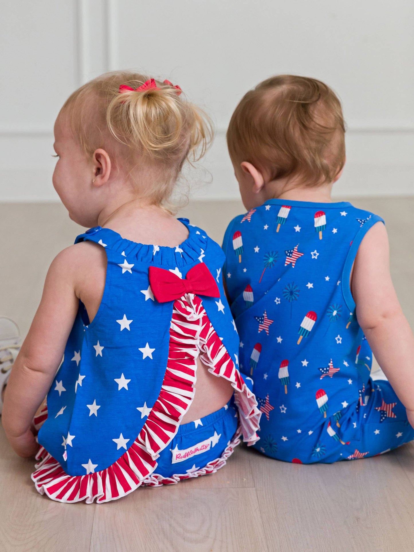 Baby Girls Stars & Stripes Knit Swing Top and Bloomer Set